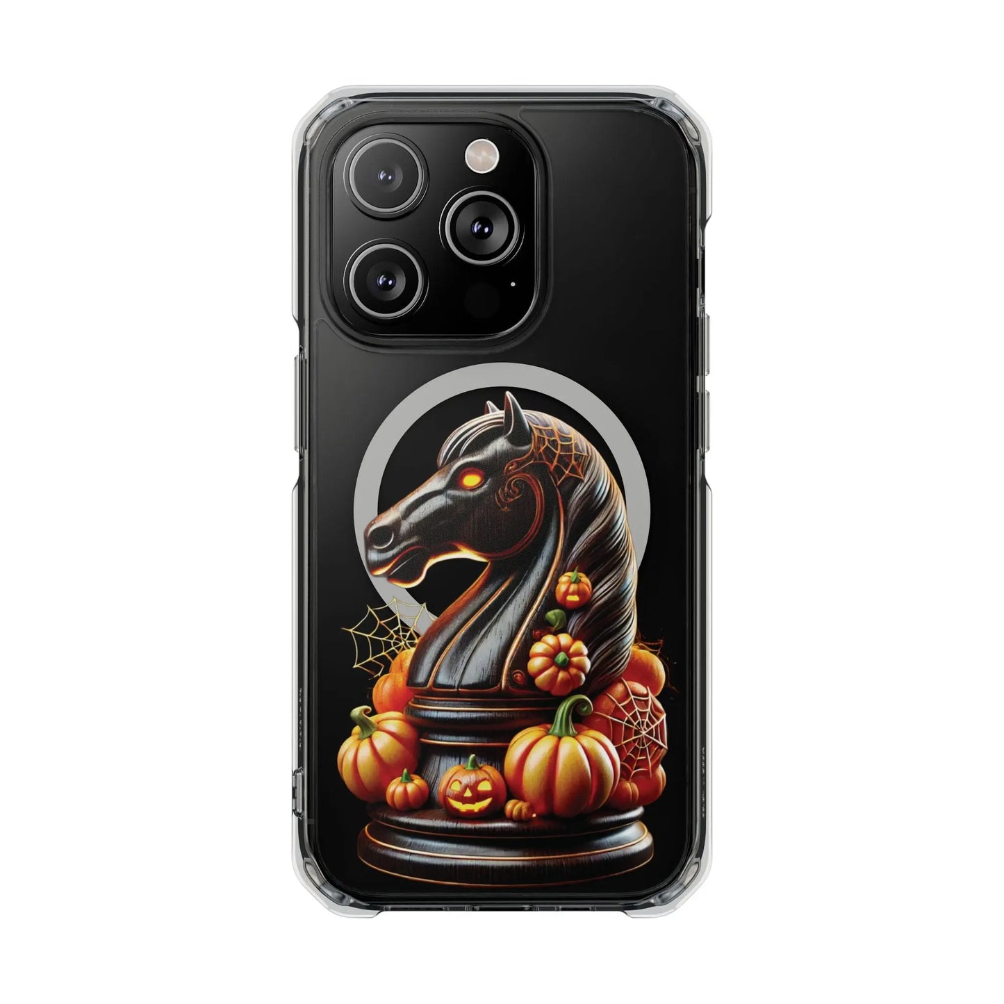 “Funda Magnética Transparente Caballo de Ajedrez Halloween” Printify  Phone Case