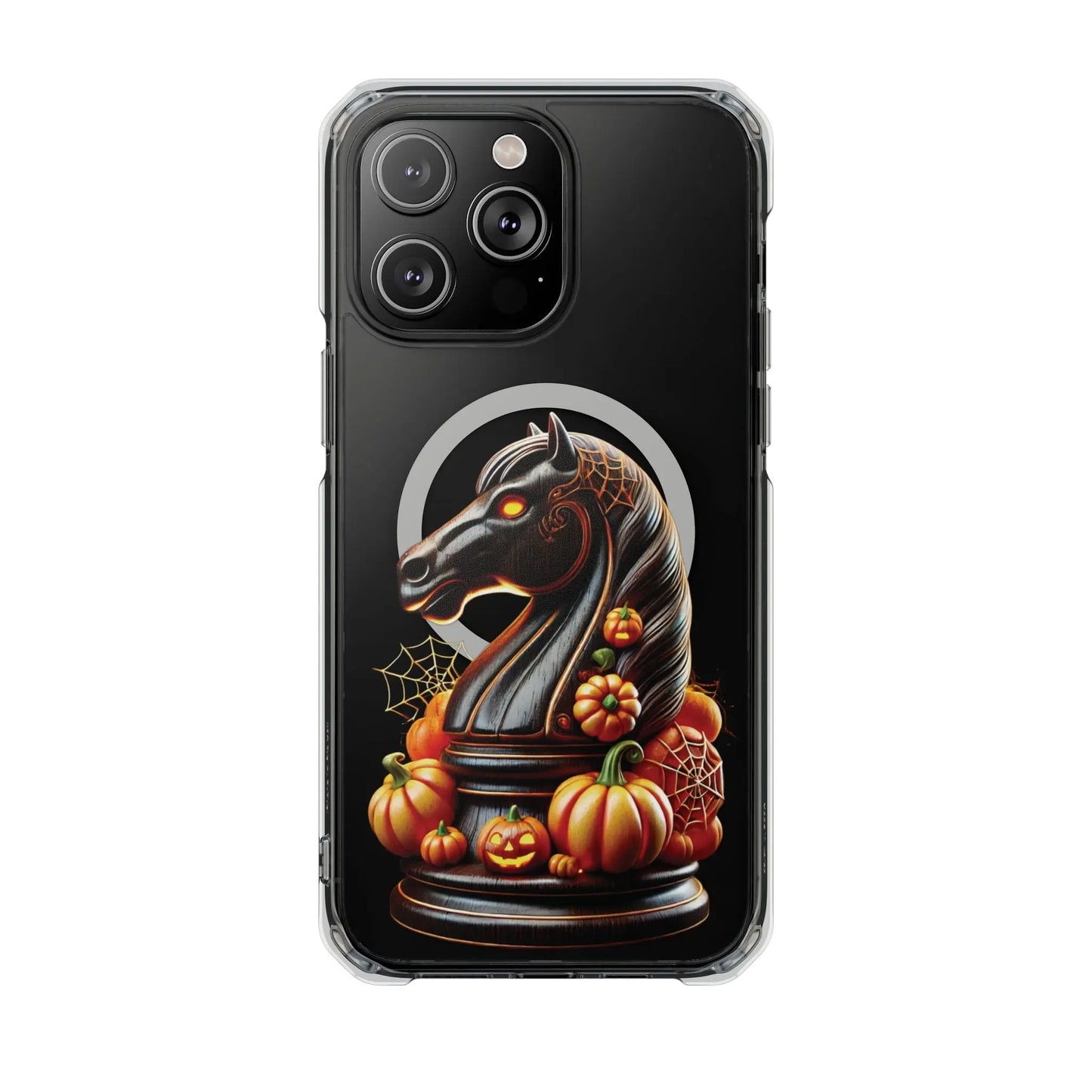 “Funda Magnética Transparente Caballo de Ajedrez Halloween” Printify  Phone Case