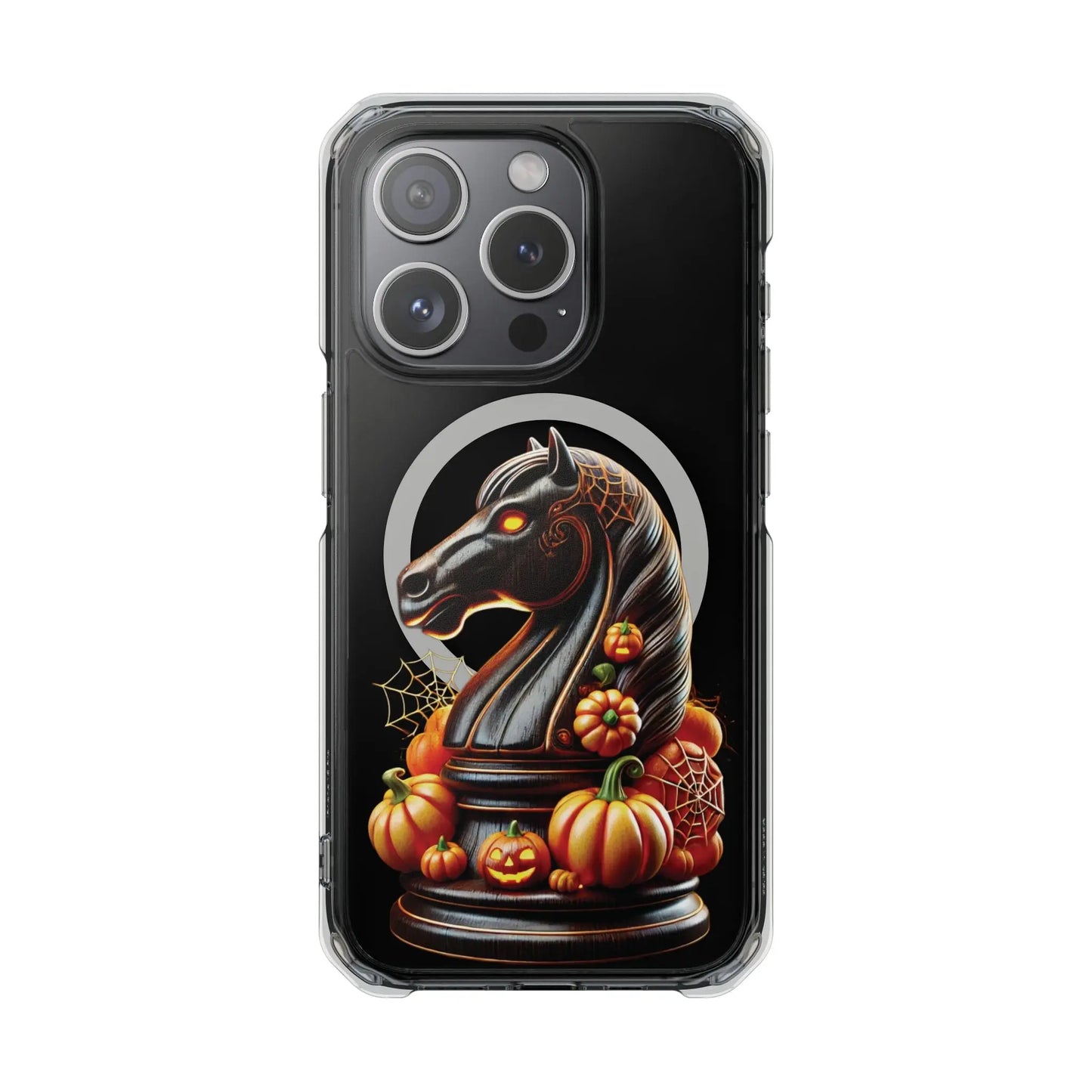 “Funda Magnética Transparente Caballo de Ajedrez Halloween” Printify  Phone Case