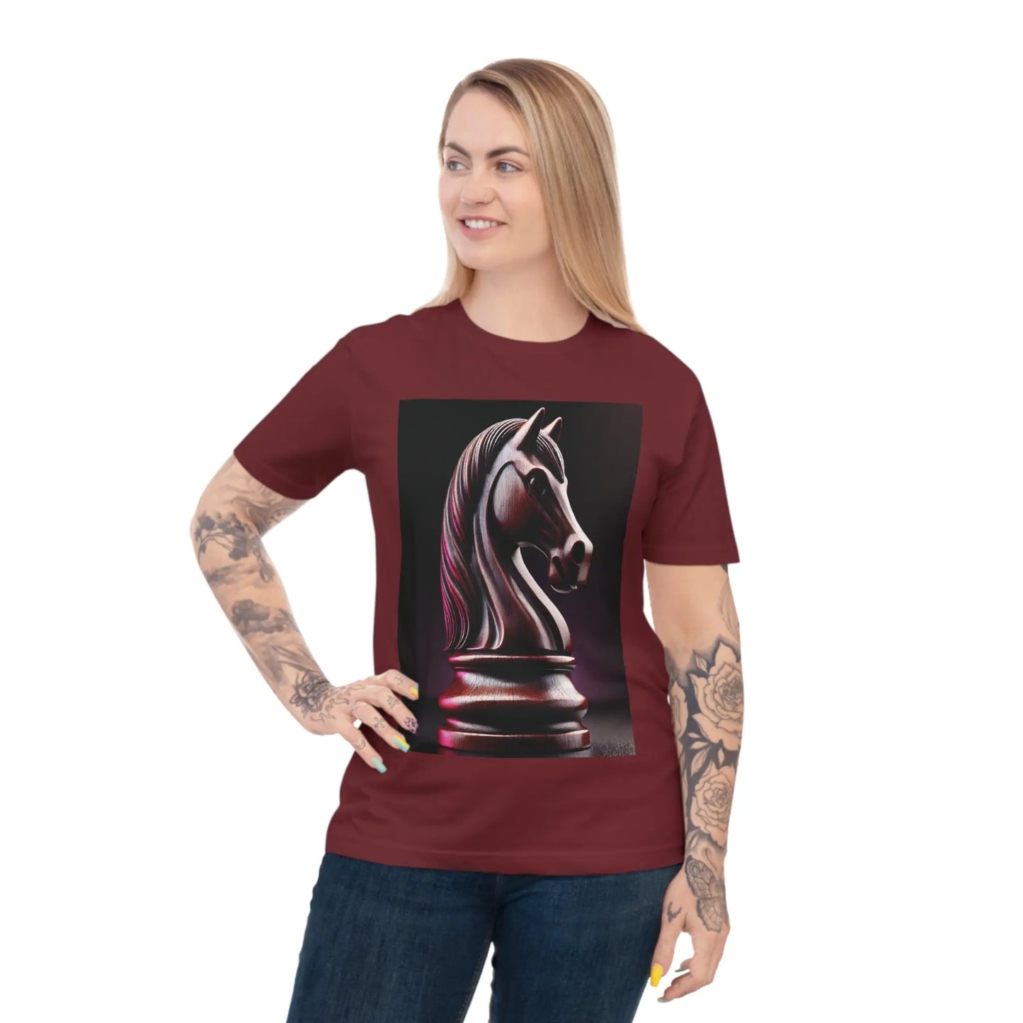 “Unisex Organic Cotton Chess Knight T-Shirt” Printify  T-Shirt