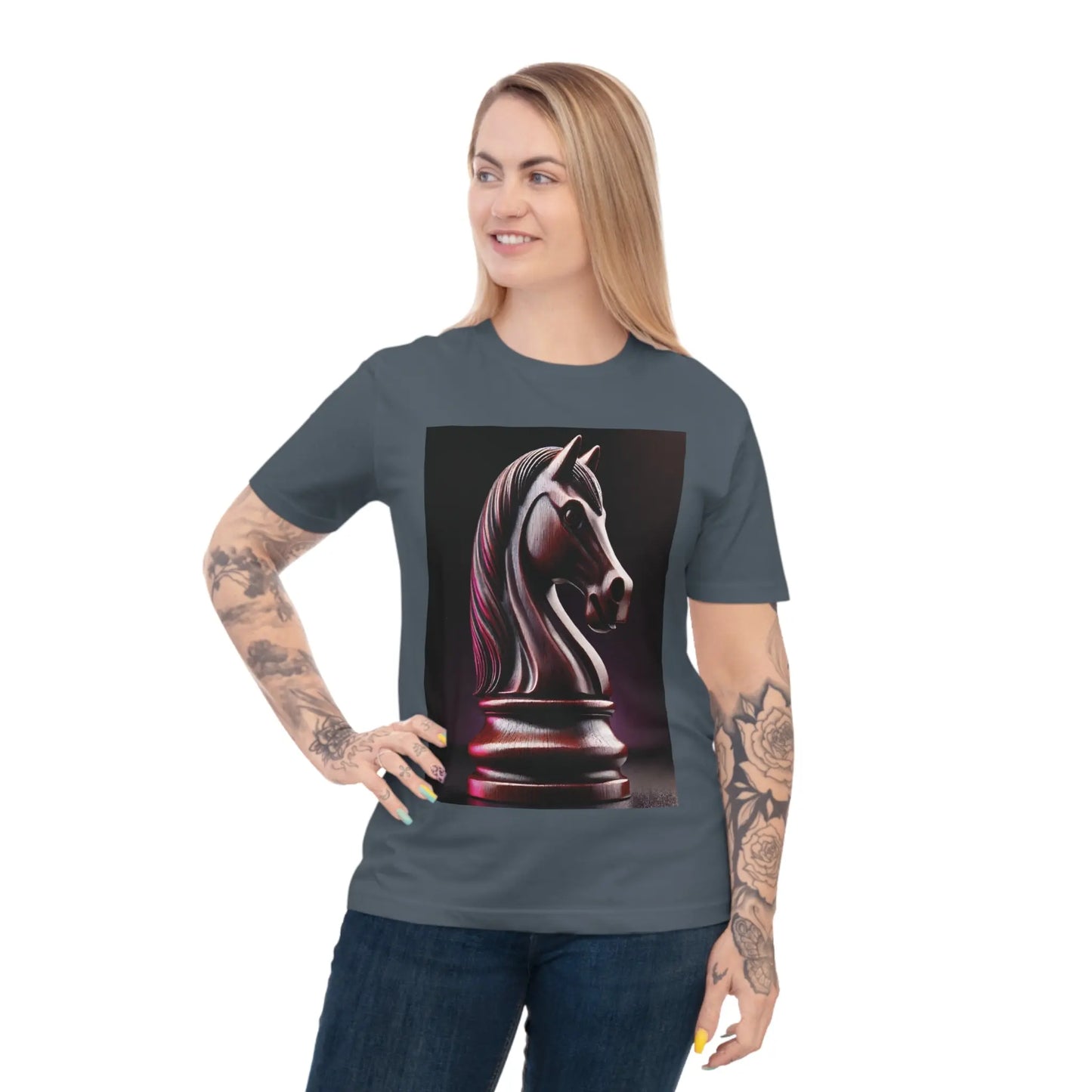 “Unisex Organic Cotton Chess Knight T-Shirt” Printify  T-Shirt