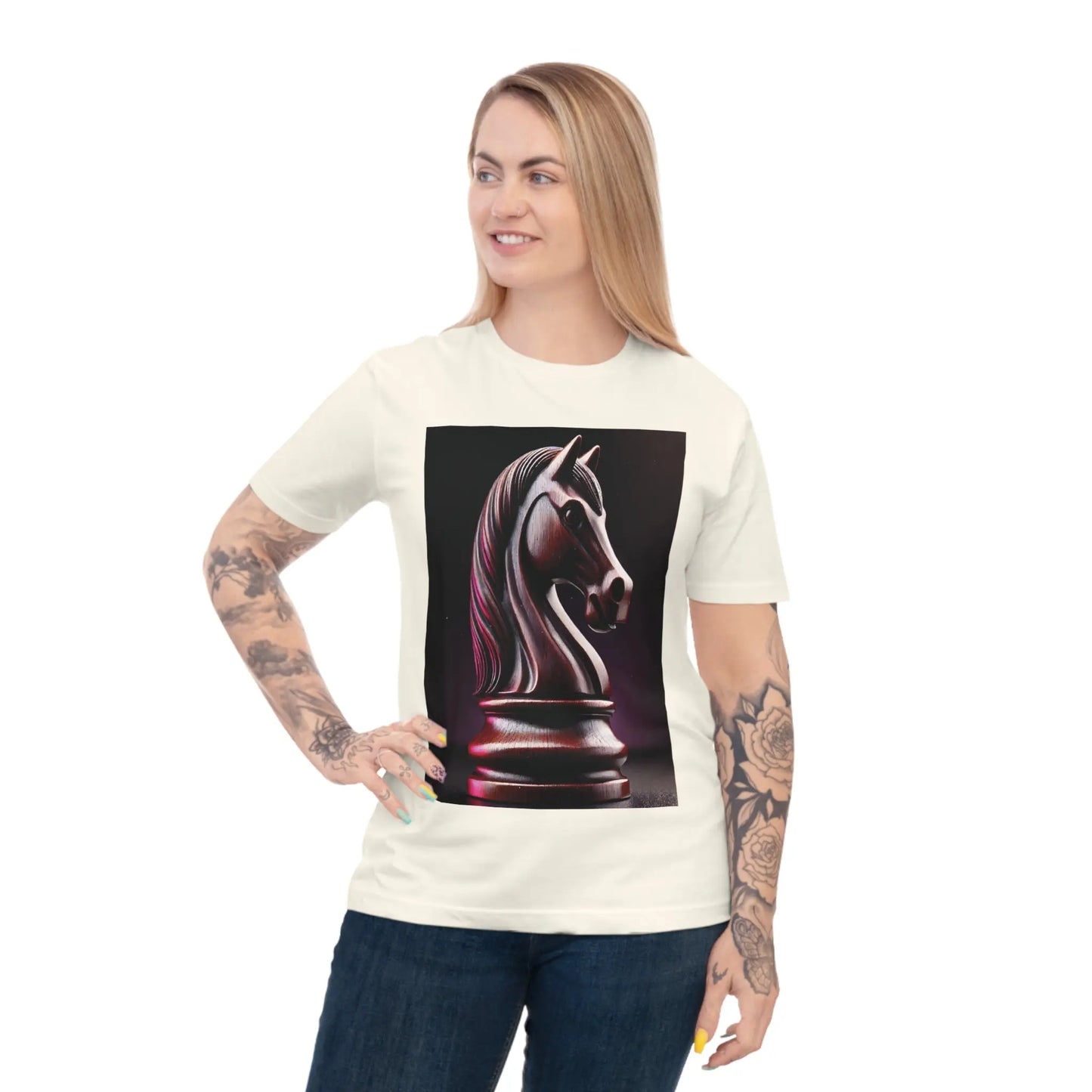 “Unisex Organic Cotton Chess Knight T-Shirt” Printify  T-Shirt